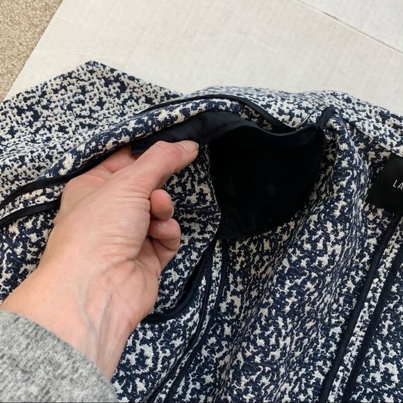 LAFAYETTE 148 navy and white printed single breasted blazer size 6 - Picture 4 of 12